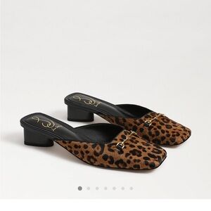 Sam Edelman Ollie Square Toe Mule Leopard Brahama Hair Size 9